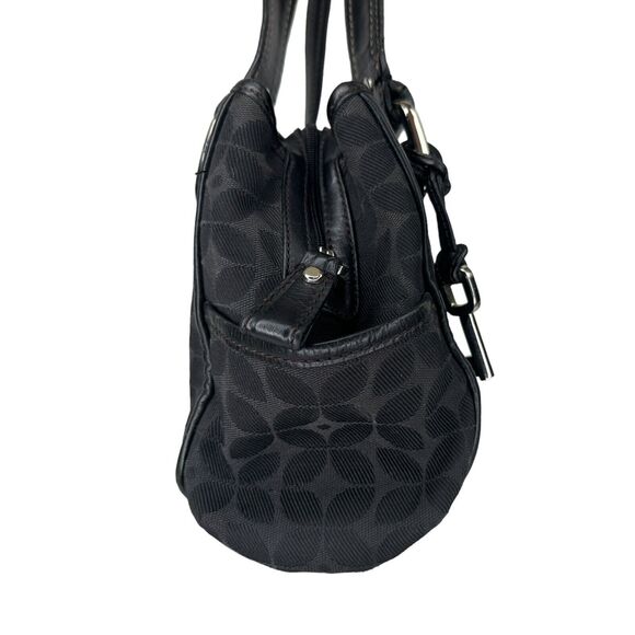 Fossil Purse Black Jacquard Classic Leather Fabric Shoulder Bag Womens - Picture 4 of 5